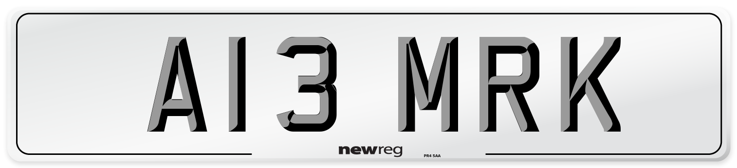 A13 MRK Number Plate from New Reg